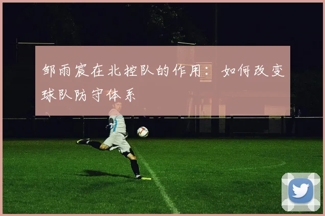 邹雨宸在北控队的作用：如何改变球队防守体系